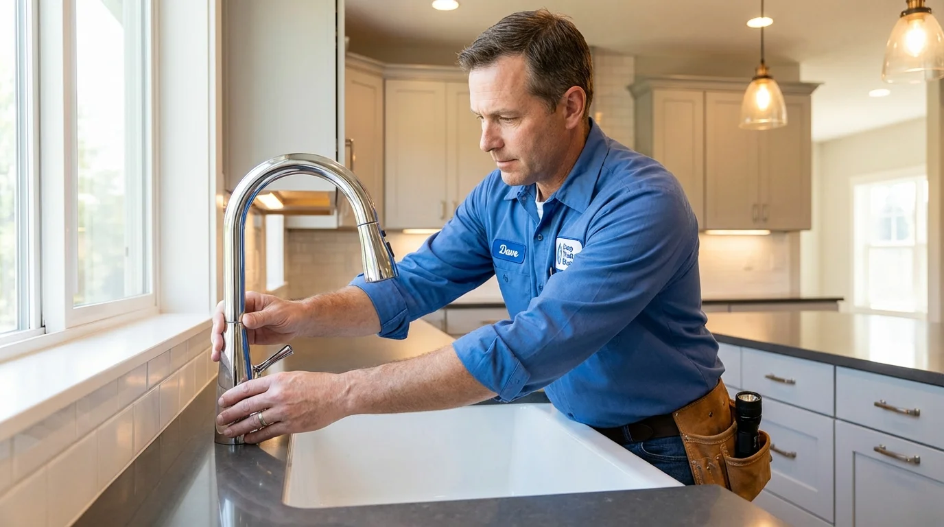 Kitchen faucet installation by Johns Plumbing LLC in Warner